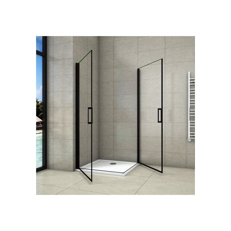 H K - Sprchovací kút BLACK SAFIR A2 100cm s dvoma jednokrídlovými dverami SE-BLACKSAFIRA2100 3