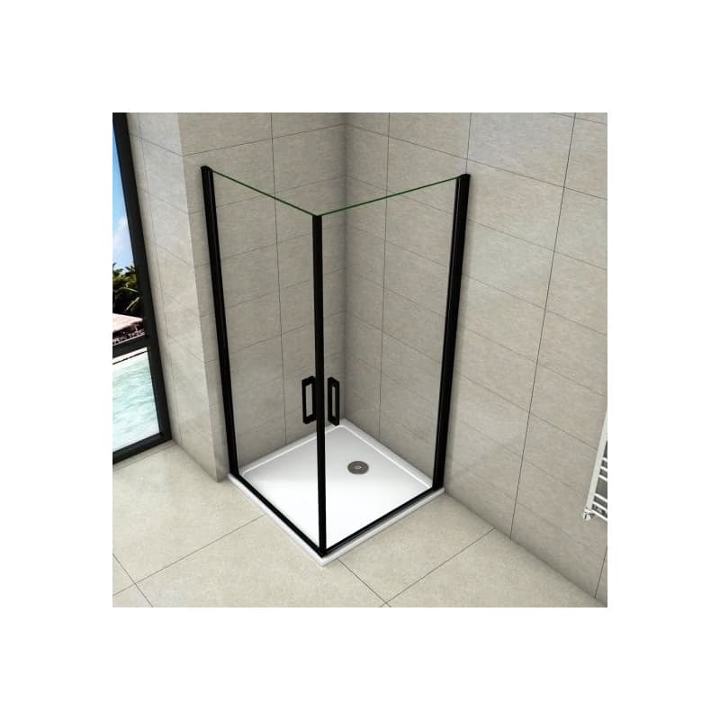 H K - Sprchovací kút BLACK SAFIR A2 100cm s dvoma jednokrídlovými dverami SE-BLACKSAFIRA2100 5