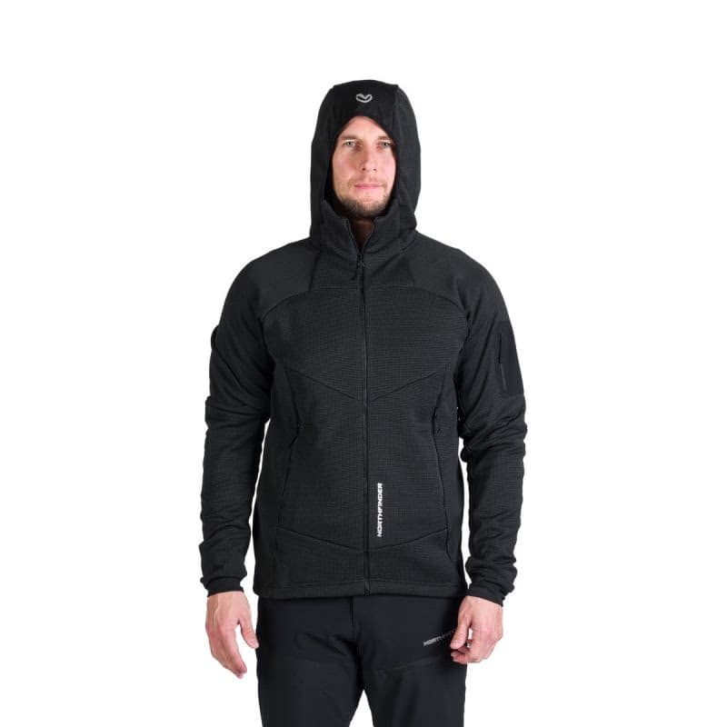 Pánska turistická mikina so zipsom NORTHFINDER GIOELE-411greyblack 3