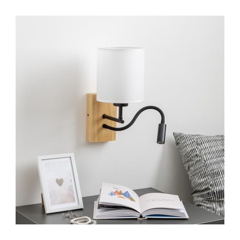 Brilagi - LED Nástenná lampa NUBILA WOOD 1xE27/25W/230V + LED/3W dub/biela BG1564+BG1586 1