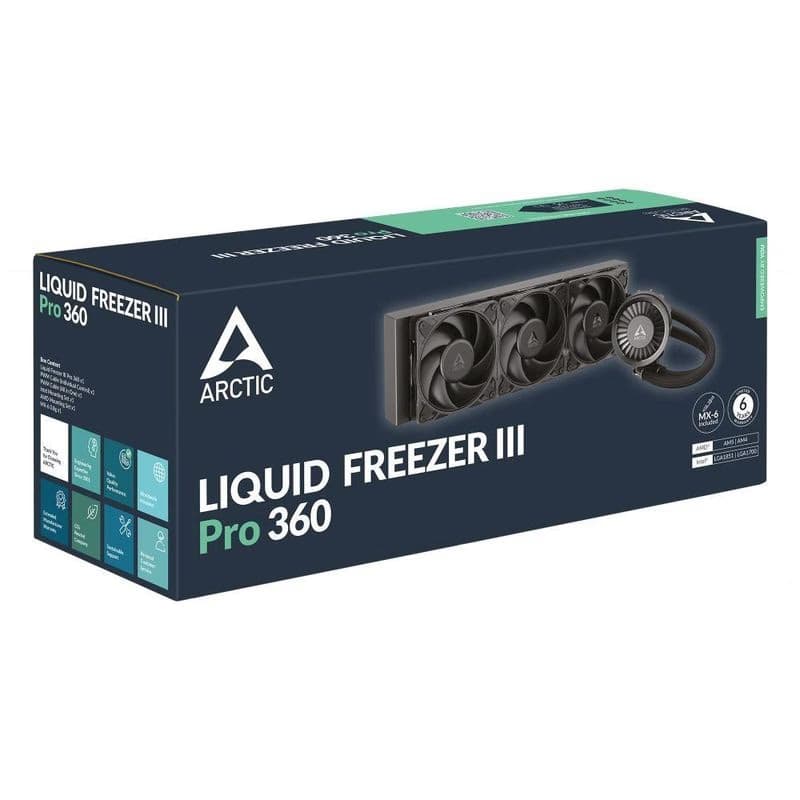 ARCTIC Vodný chladič Liquid Freezer III 360 Pro, 3x120mm, AM5, LGA1851, čierna 6
