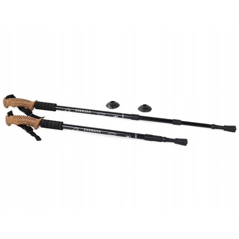 Trekingové palice Nordic Walking s ergonomickou, korkovou rukoväťou, 135 cm, 2 ks, Modrá 1