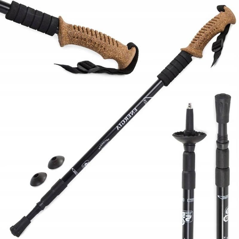 Trekingové palice Nordic Walking s ergonomickou, korkovou rukoväťou, 135 cm, 2 ks, Modrá 2