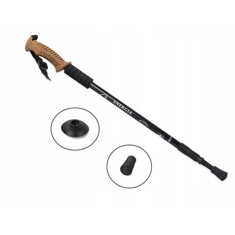 Trekingové palice Nordic Walking s ergonomickou, korkovou rukoväťou, 135 cm, 2 ks, Modrá 3