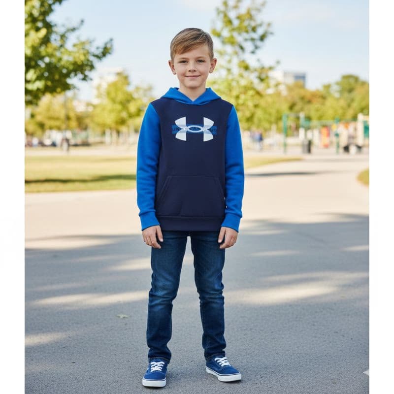 Chlapčenská zateplená mikina s kapucňou UNDER ARMOUR UA Rival Flc Cblck Grphc HD 4