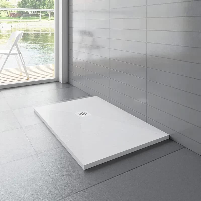 H K - WHITE STAR sprchová vanička z liateho mramoru, obdĺžnik, 120x80x3 cm SE-WHITESTAR12080SET 1