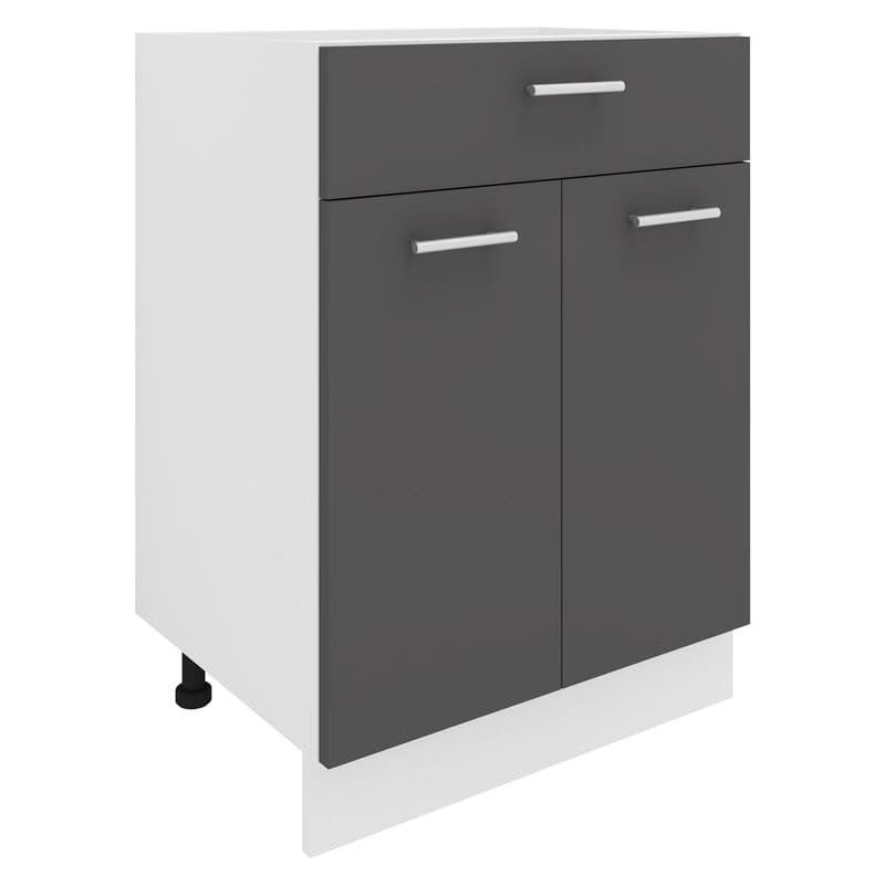 Dolná kuchynská skrinka Esilo, 60 cm, 2 dvierka a 1 zásuvka, antracit 1