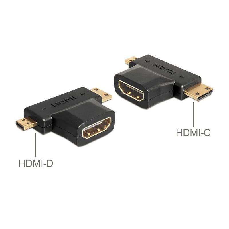 Delock adaptér HDMI-A samica > HDMI-C + HDMI-D samec