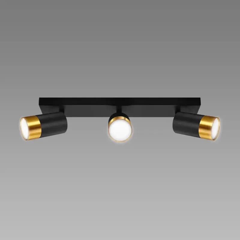 Stropné bodové svietidlo PUZON SPT GU10 3L BLACK/GOLD 04127 LS3