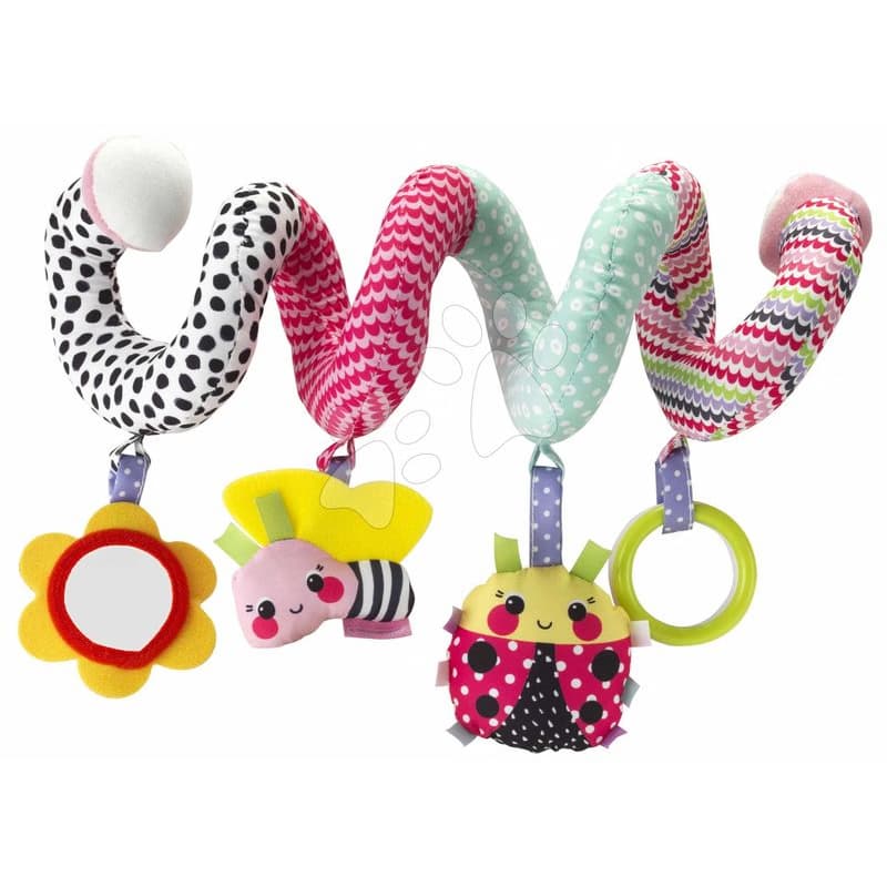 Špirála s aktivitami Pink Spiral Activity Toy Infantino ku kočíku hrkajúce a šuštiace hračky ružová od 0 mes 1