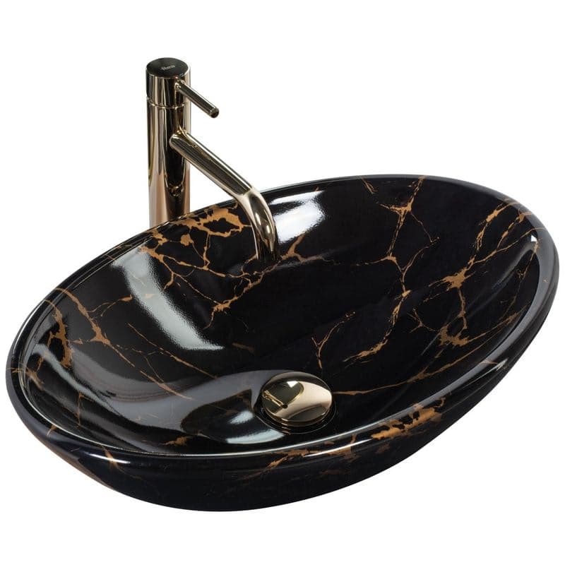 REA - Umývadlo na dosku Pamela Black Marble Shiny REA-U5067 1