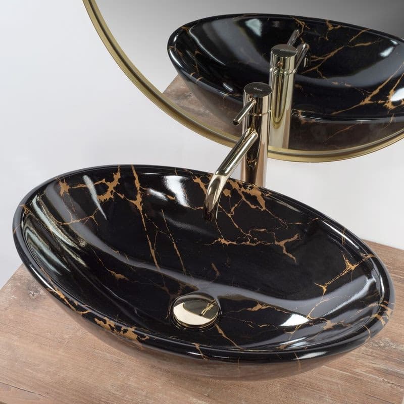 REA - Umývadlo na dosku Pamela Black Marble Shiny REA-U5067 4