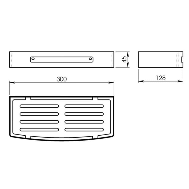 GEDY 2417 Smart polica do sprchy, 30 x 4,5 x 12,8 cm, leštená nehrdzavejúca oceľ 2