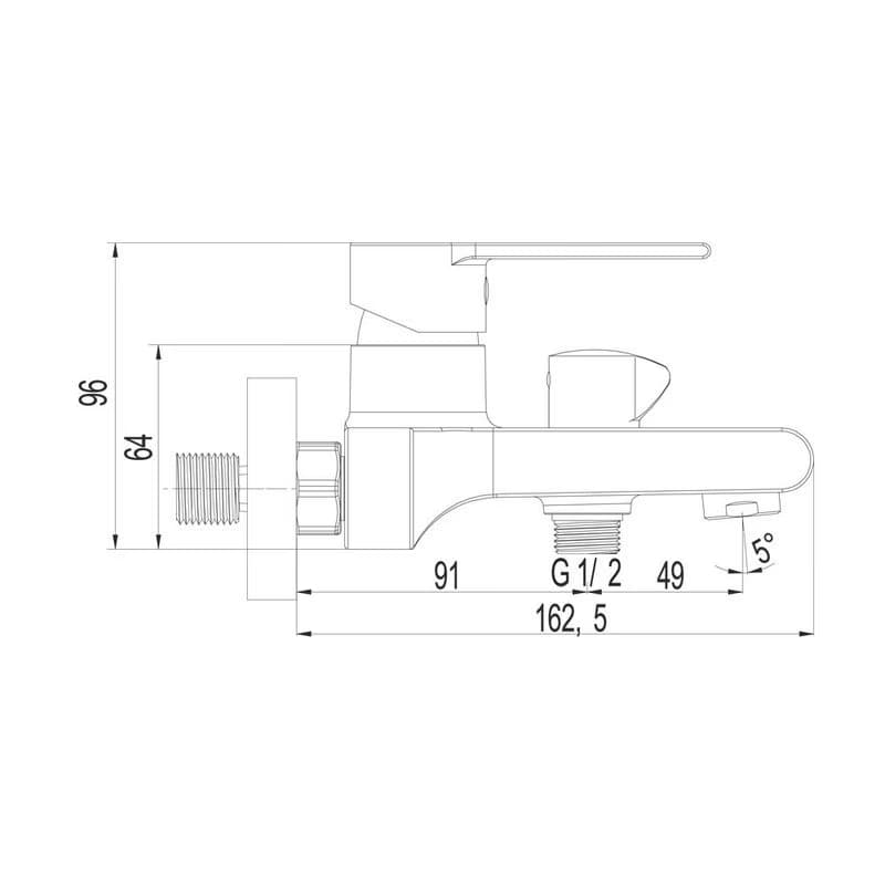 Mereo Vaňová nástenná batéria, Dita, 150 mm, bez príslušenstva, chróm CBE90104D 2