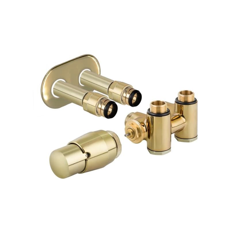 HOPA - THERMCOMB-SET, stredový ventil (Z4K) s pripojením pre elektrickú tyč - Farba - Zlatá, Variant - Ľavá RDTHERMCOMSETLG