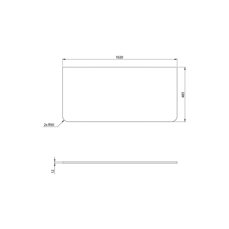 SAPHO - KERALA doska Rockstone 102x1,2x48,5cm, biela mat KR100-0101 2