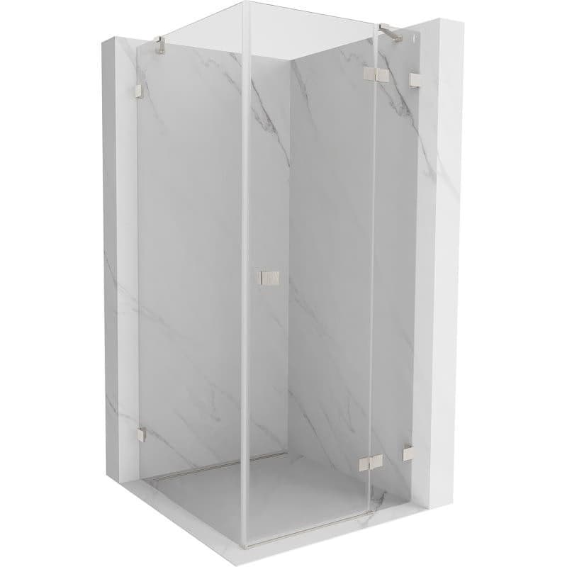 MEXEN/S - Lunar sprchovací kút dvere krídlové pravá 90 x 90, transparent, nikel kartáčovaný 834-090-090-97-00-P