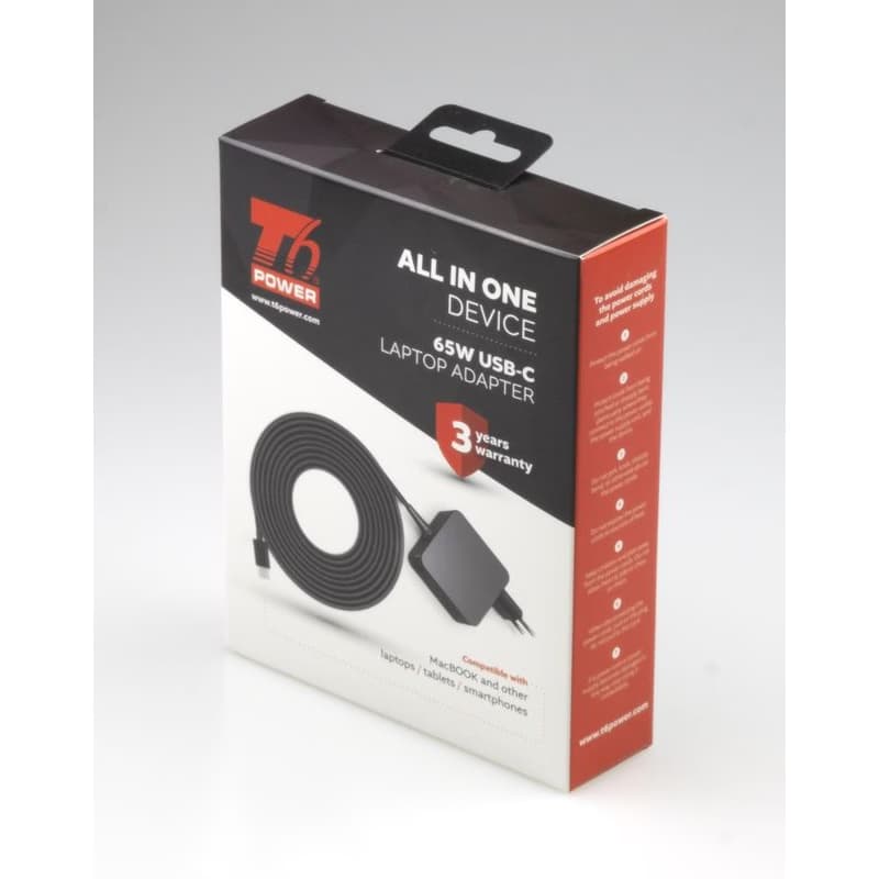 T6 Power univerzálny adaptér k notebooku, 65W, USB-C 4