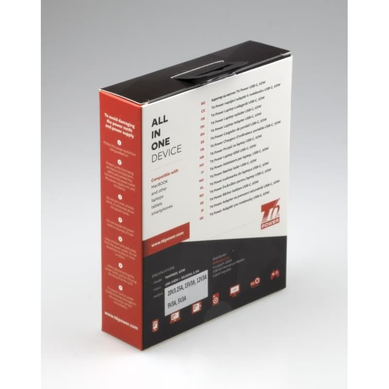 T6 Power univerzálny adaptér k notebooku, 65W, USB-C 5