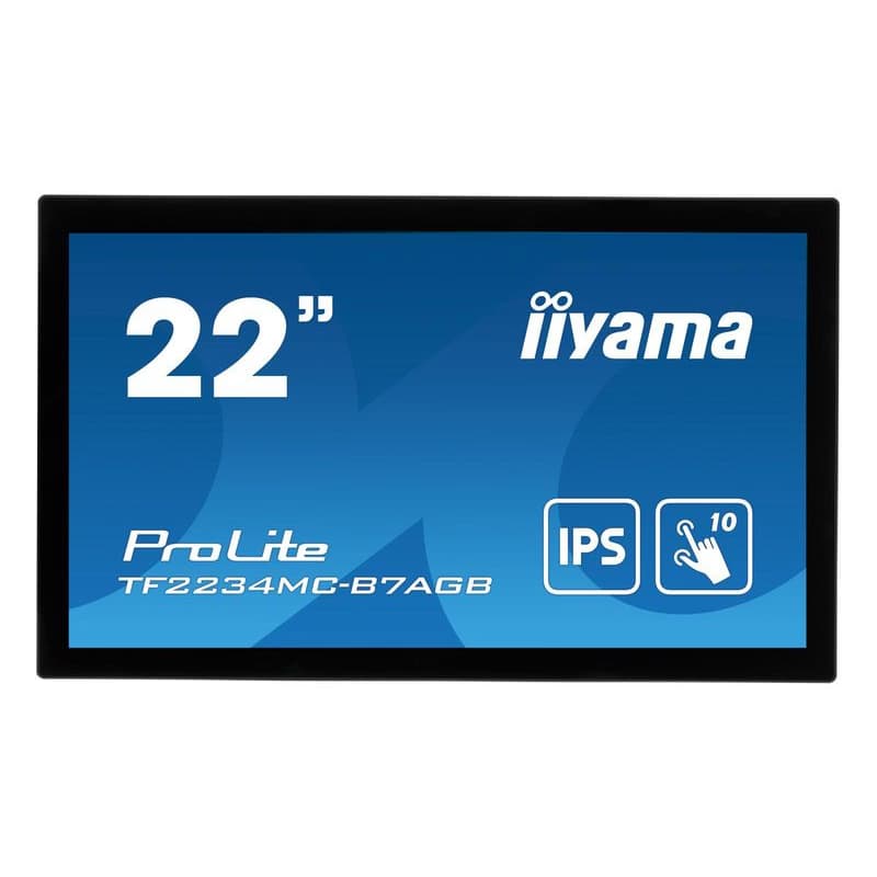 22" iiyama TF2234MC-B7AGB: IPS, FullHD, capacitive, 10P, 350cd/m2, VGA, HDMI, DP, IP65, čierny 1