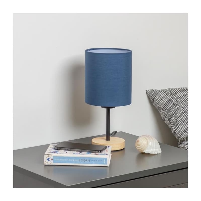 Brilagi - Stolná lampa NUBILA WOOD 1xE27/25W/230V dub/tmavomodrá BG1567+BG1575