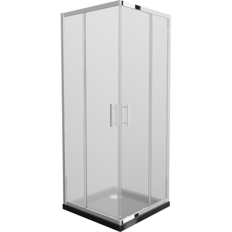 MEXEN/S - Rio sprchovací kút 70x70, dekor, chróm + vanička so sifónom 860-070-070-01-30-4070