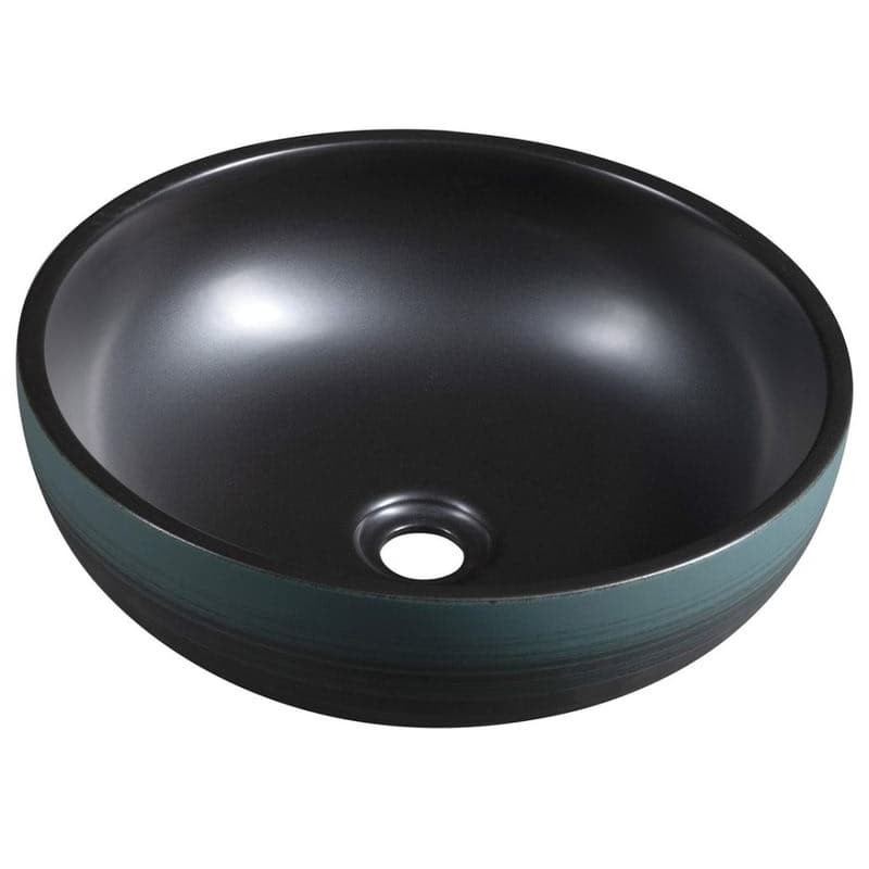 SAPHO - PRIORI keramické umývadlo na dosku, priemer 41cm, čierna/zelená PI039 1