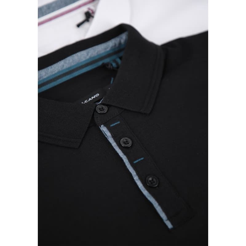 Pánske polo tričko s krátkym rukávom VOLCANO NIKOS-700-BLACK 5