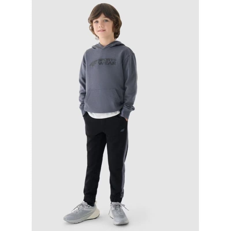 Chlapčenská mikina s kapucňou 4F JUNIOR SWEATSHIRT-JWAW24TSWSM1223-20S-DEEP BLACK 4