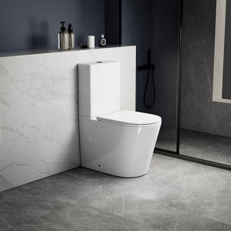 SAPHO - AVIS WC kombi, Vortex Rimless, spodný/zadný odpad, biela PC106V 5