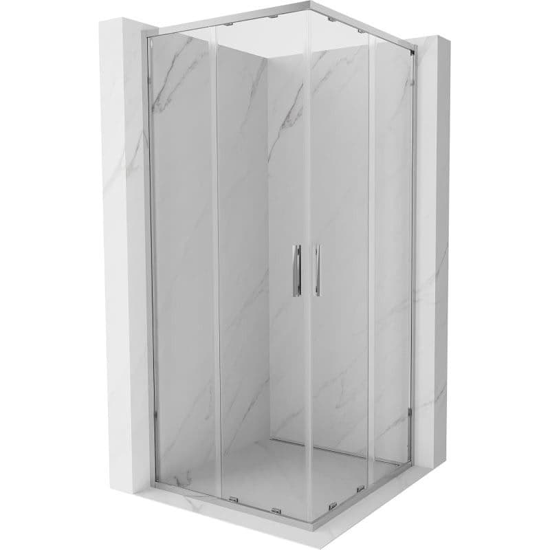 MEXEN/S - Exo štvorcový posuvný sprchovací kút 80 x 80, transparent, chróm 8111-080-080-01-00