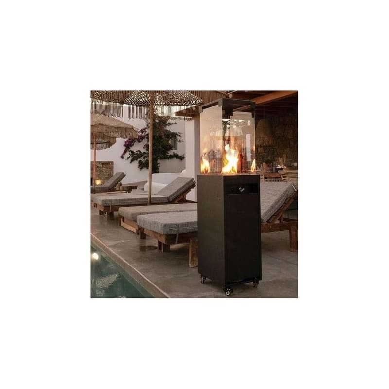 Planika Faro GAS - Vonkajší plynový krb 142x36 cm 8kW čierna + ochranný kryt GO-FA-00-K2