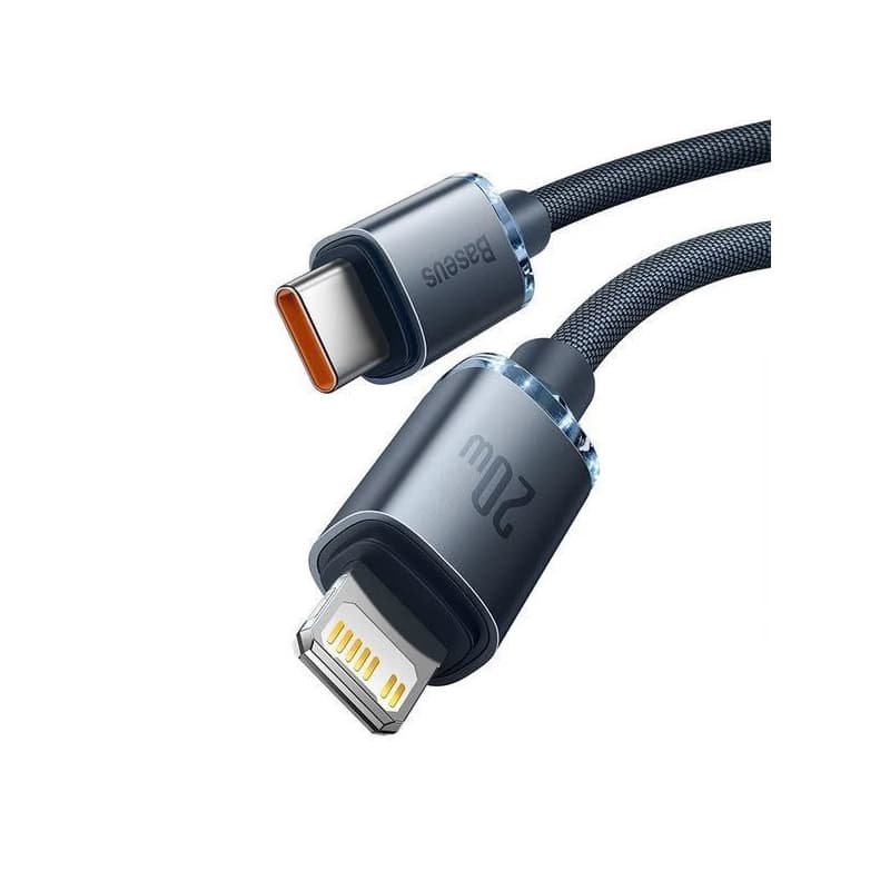 Baseus Crystal Shine Series nabíjací, dátový kábel USB-C Lightning 20W 1, 2m, čierna 2