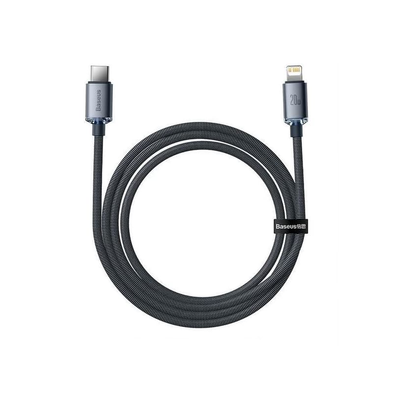 Baseus Crystal Shine Series nabíjací, dátový kábel USB-C Lightning 20W 1, 2m, čierna 4