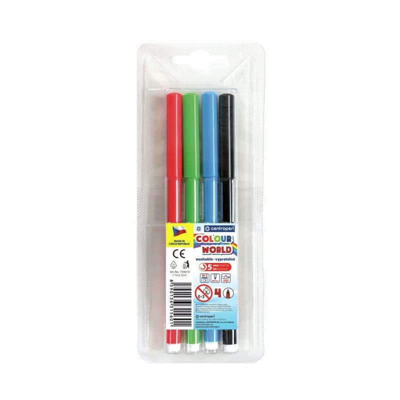 Popisovač Centropen 7550/4 4 farby valcový hrot 1mm