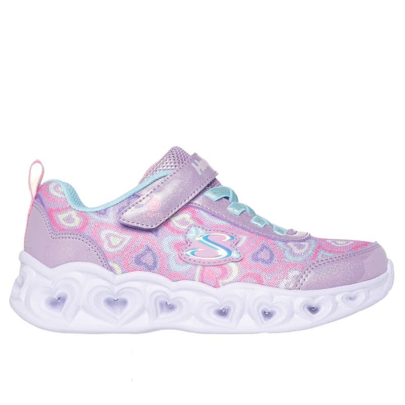 Dievčenská rekreačná obuv SKECHERS Heart Lights Boogie Love K lavender 2