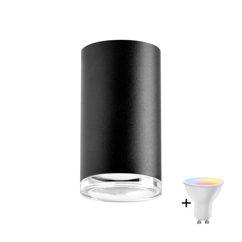 LED RGBW stmievateľné kúpeľňové bodové svietidlo TURYN 1xGU10/4,8W/230V IP44 čierne SA1885+AI2382