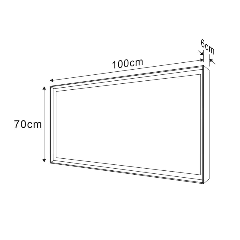 SAPHO - SORT zrkadlo s LED osvetlením 100x70cm, čierna mat ST100 2