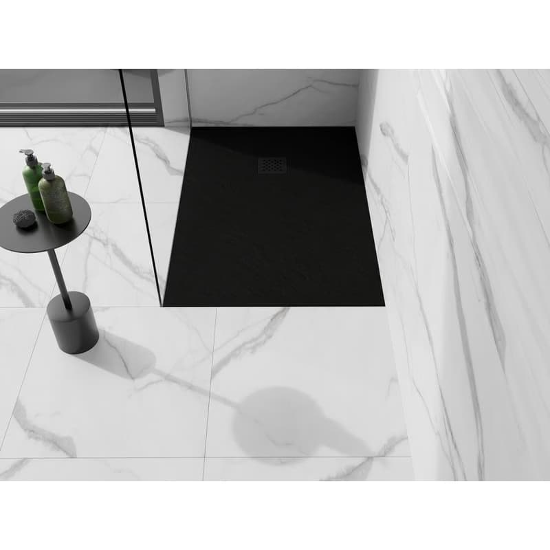 MEXEN/S - Stone+ obdĺžniková sprchová vanička 140 x 90, čierna, mriežka čierna 44709014-B 3