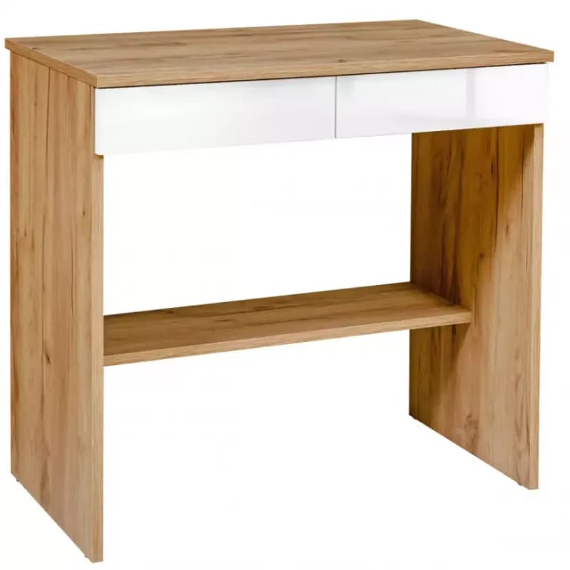 Písací stôl Mini dub craft zlatá/biela 1