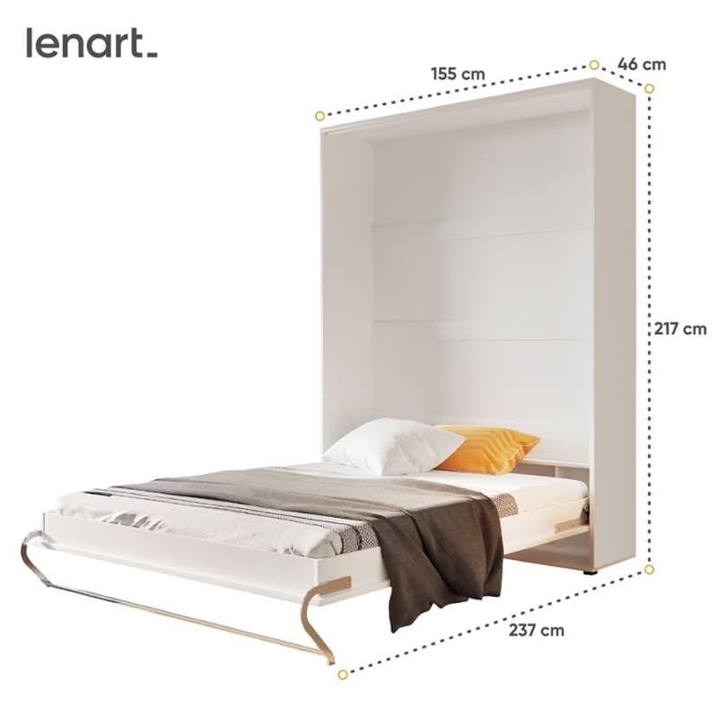 Dig-net nábytok Sklápacia posteľ Lenart CONCEPT PRO CP-01 biela | 140 x 200 cm 5