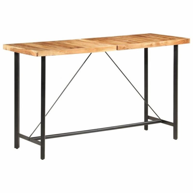 Barový stôl masívne drevo / oceľ Dekorhome 2