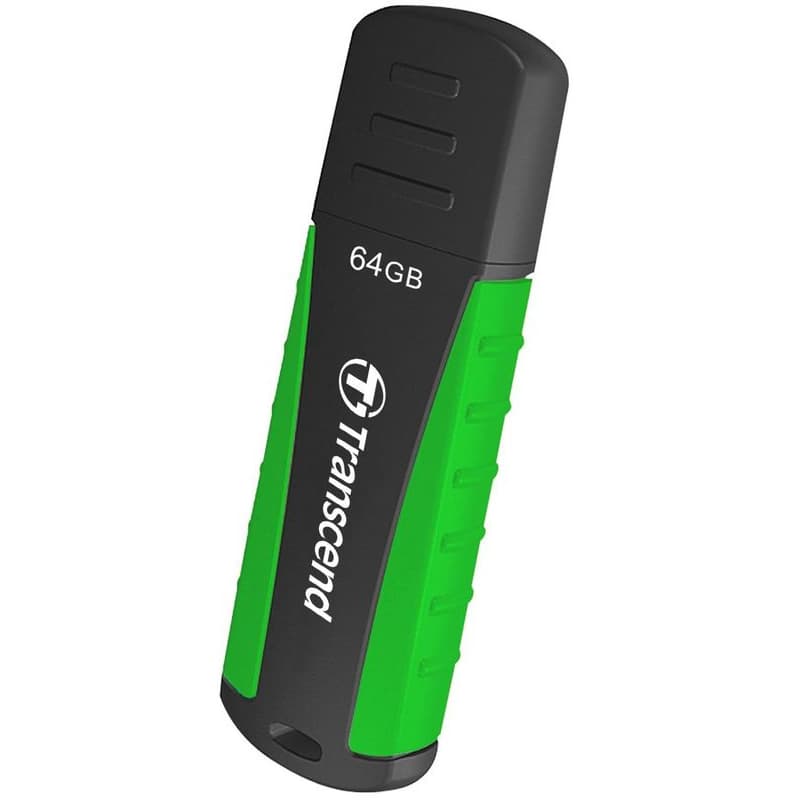 Transcend 64GB JetFlash 810, USB 3.1 (Gen 1) flash disk, čierno/zelený, odolá nárazu, tlaku, prachu aj vode 1