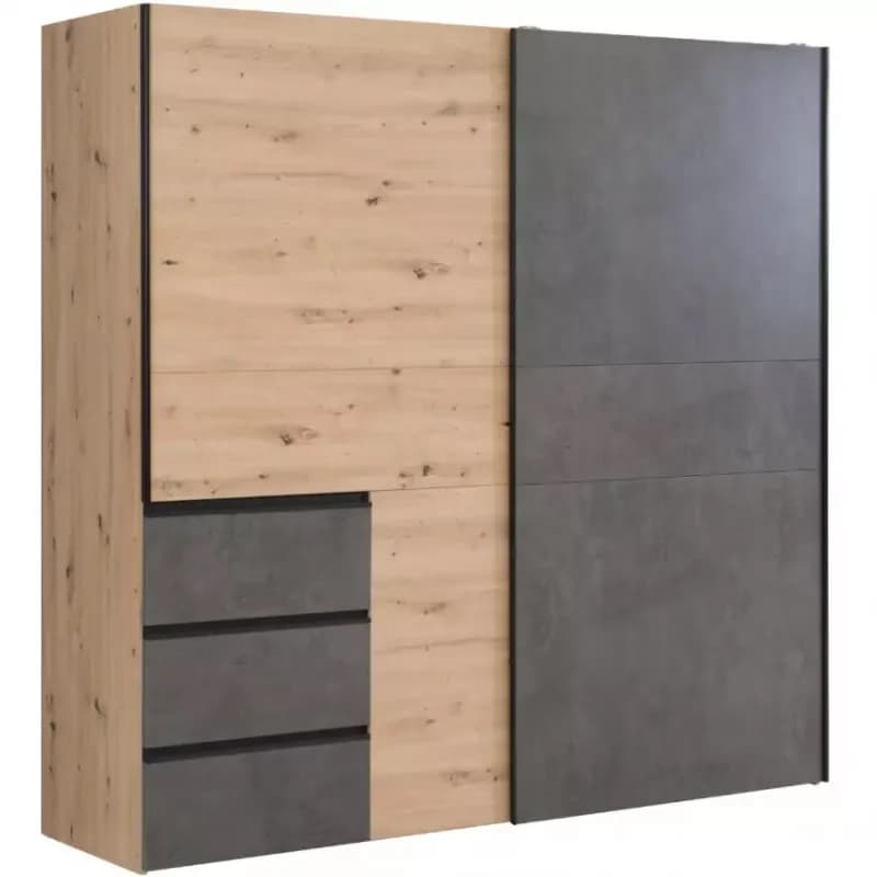 Skriňa Winn 2 200 cm Dub Artisan/Betón 1