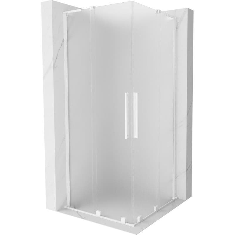 MEXEN/S - Velar L Duo sprchovací kút, posuvné dvere 80 x 80, dekor, biela 871-080-080-02-33-20