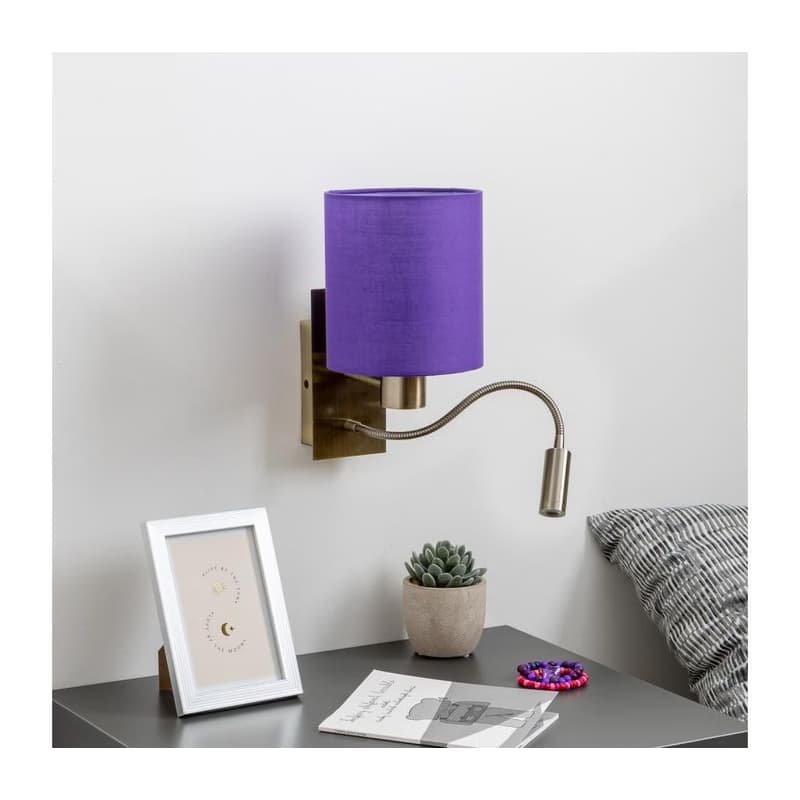 Brilagi - LED Nástenná lampa NUBILA 1xE27/25W/230V + LED/3W mosadz/fialová BG1557+BG1580