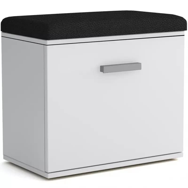 Skrinka na topánky Justus 05 White/ Black Gloss 1