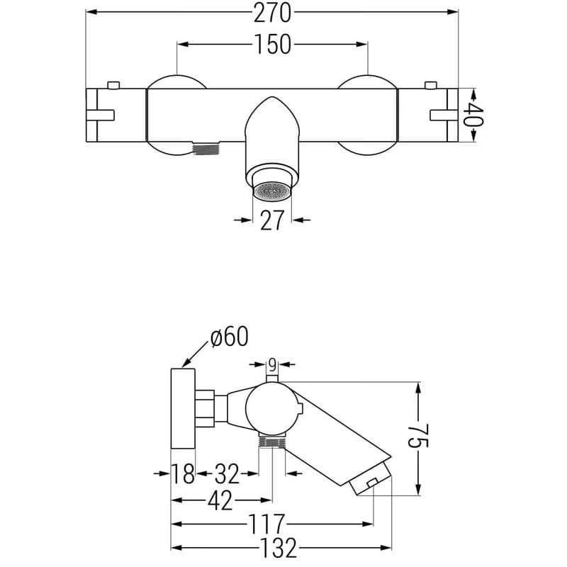 MEXEN - Termostatická vaňová batéria Kai, zlatá 77300-50 2