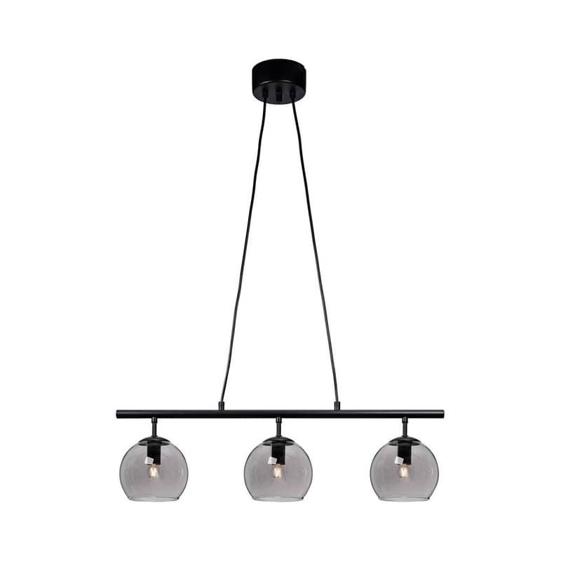 Cottex T2493SVG - Závesné svietidlo CAPELLA s lankom 3xE14/40W/230V dymové/čierne T2493SVG