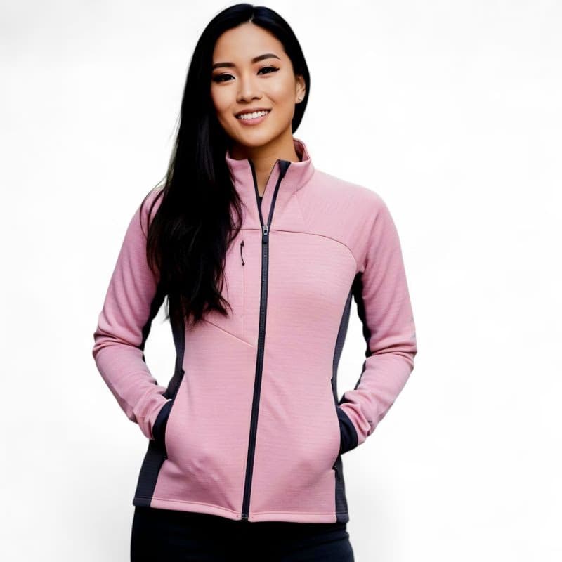 Dámska zateplená turistická mikina so zipsom NORTHFINDER JACLYN-521roseblack 2